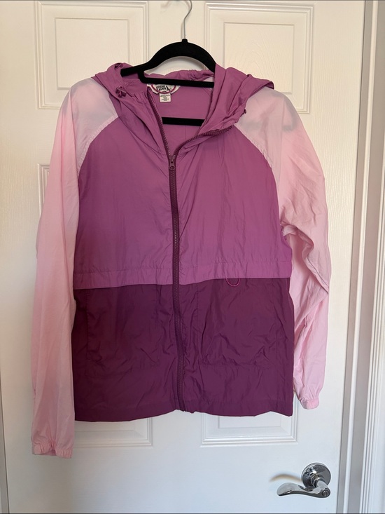 Eddie Bauer Jackets & Blazers - Eddie Bauer Colorblock Pink & Purple Hooded Windbreaker